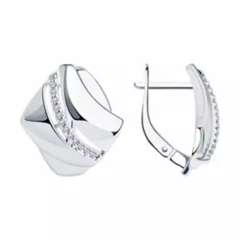 Серебряные серьги с фианитами