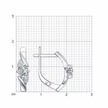 Серебряные серьги с фианитами