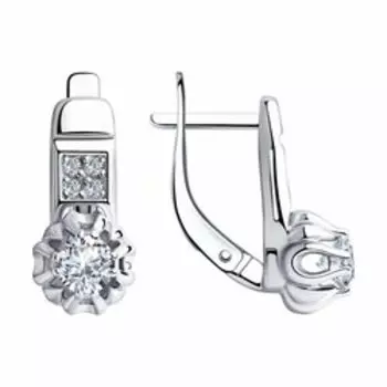 Серебряные серьги с фианитами