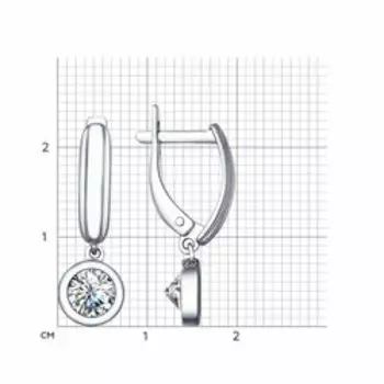 Серебряные серьги с фианитами