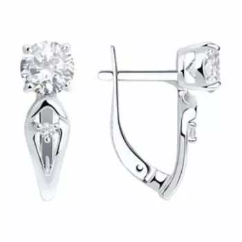 Серебряные серьги с фианитами