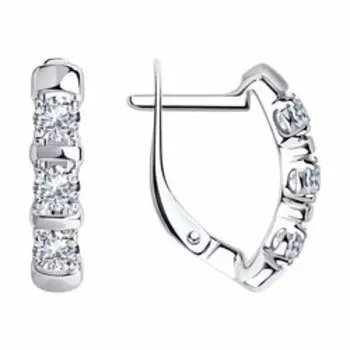 Серебряные серьги с фианитами