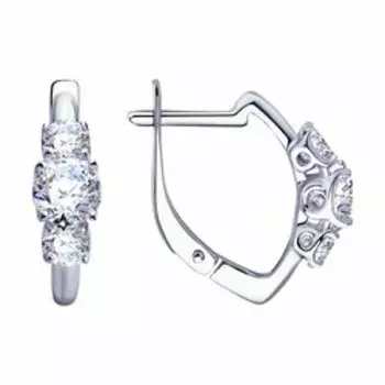 Серебряные серьги с фианитами