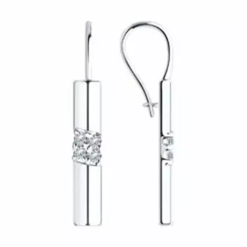 Серебряные серьги с фианитами