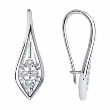 Серебряные серьги с фианитами