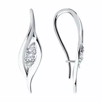 Серебряные серьги с фианитами