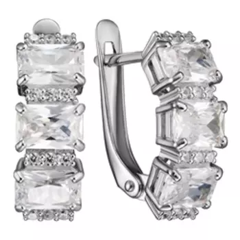 Серебряные серьги с фианитами