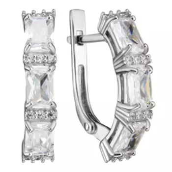 Серебряные серьги с фианитами