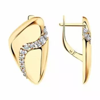 Серьги из золочёного серебра с фианитами