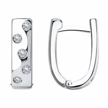 Серебряные серьги с фианитами