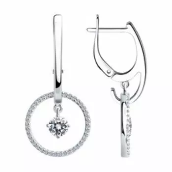 Серебряные серьги с фианитами