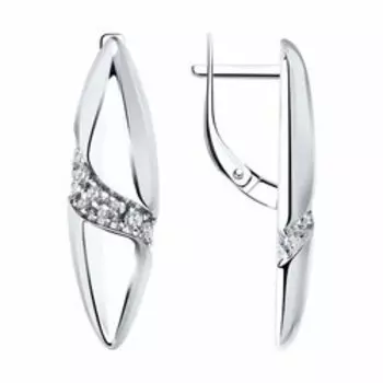 Серебряные серьги с фианитами