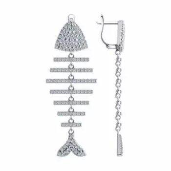 Серебряные серьги с фианитами