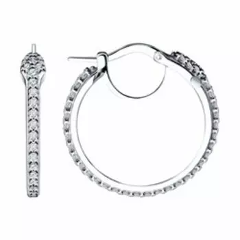 Серебряные серьги с фианитами