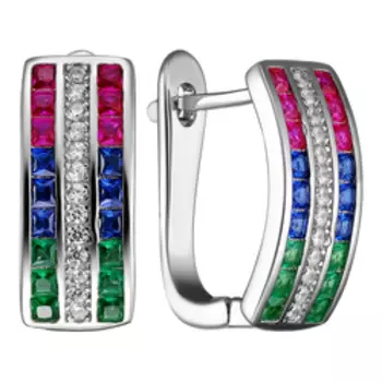 Серебряные серьги с фианитами