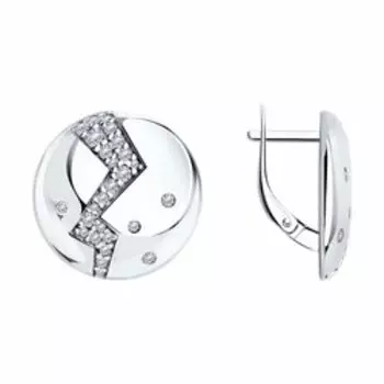 Серьги из серебра с фианитами