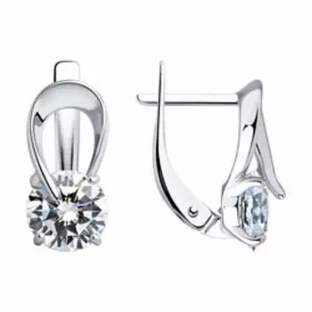 Серебряные серьги с фианитами