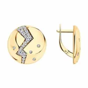 Серьги из золочёного серебра с фианитами