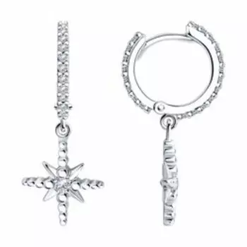 Серебряные серьги с фианитами