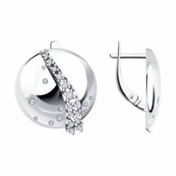 Серьги из серебра с фианитами