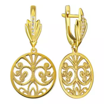 Серебряные серьги с фианитами