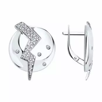 Серьги из серебра с фианитами