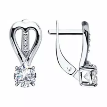 Серебряные серьги с фианитами