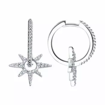 Серебряные серьги с фианитами