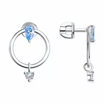 Серебряные серьги с фианитами