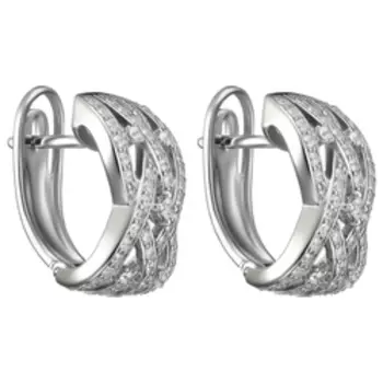 Серебряные серьги с фианитами