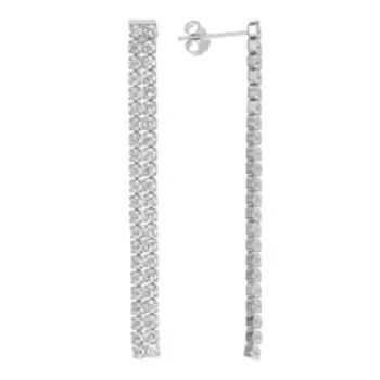 Серебряные серьги с фианитами