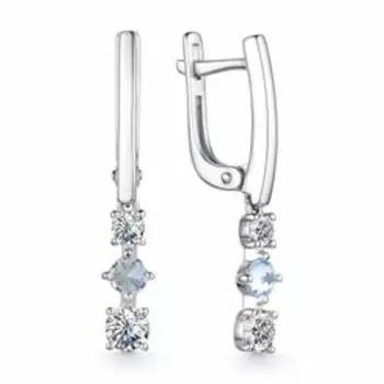 Серебряные серьги с фианитами