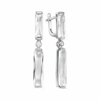 Серебряные серьги с фианитами