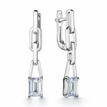 Серебряные серьги с фианитами