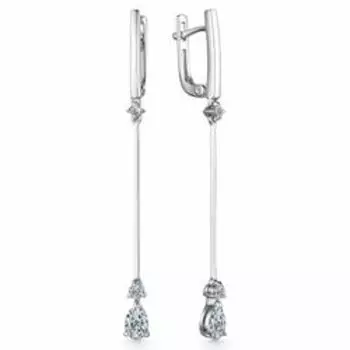 Серебряные серьги с фианитами