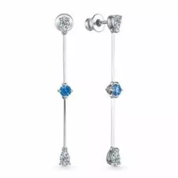 Серебряные серьги с фианитами