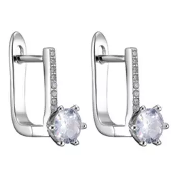 Серебряные серьги с фианитами