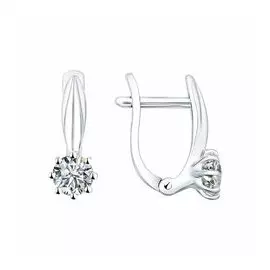 Серебряные серьги с фианитами