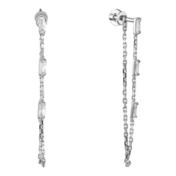 Серебряные серьги с фианитами