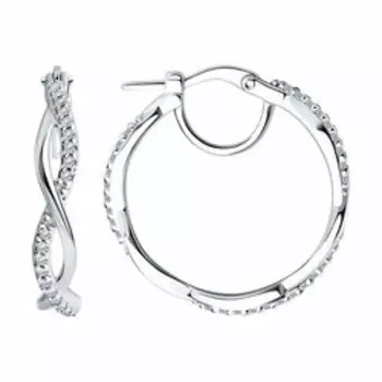 Серебряные серьги с фианитами