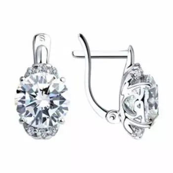 Серебряные серьги с фианитами