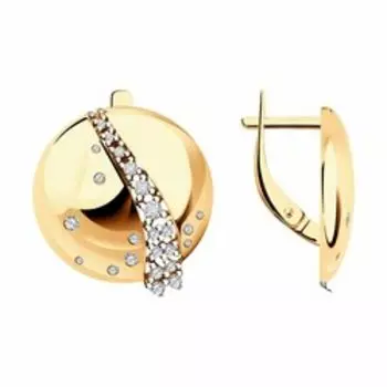 Серьги из золочёного серебра с фианитами