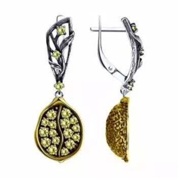 Серебряные серьги с фианитами