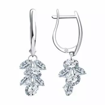 Серебряные серьги с фианитами