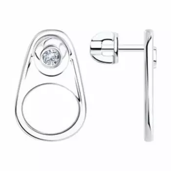 Серебряные серьги с фианитами