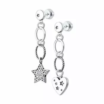 Серебряные серьги с фианитами