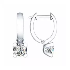 Серебряные серьги с фианитами