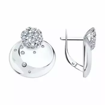 Серебряные серьги с фианитами