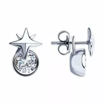 Серебряные серьги с фианитами