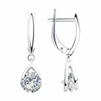 Серебряные серьги с фианитами